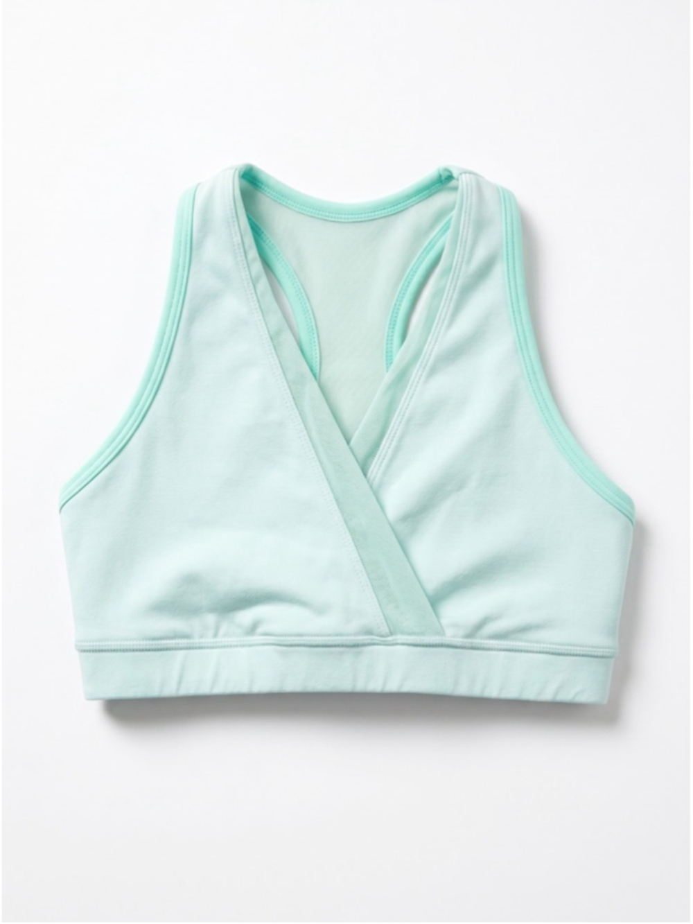 LULULEMON Not So Deep V Mint Green Sports Bra Mesh Racerback, Size 4 XS